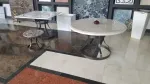 Mese din marmura cu picioare pe suport din fier forjat - Miniatura 4