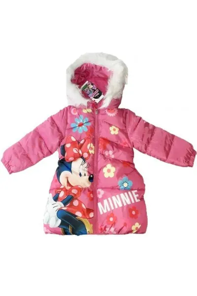 Geaca de iarna roz Minnie Mouse Flowers - Imaginea 1