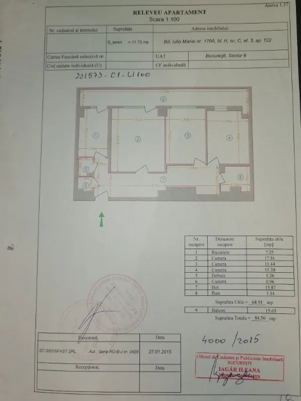 vand apartament 3 camere decomandat 85mp suprafata totala, balcon 16mp - Imaginea 1