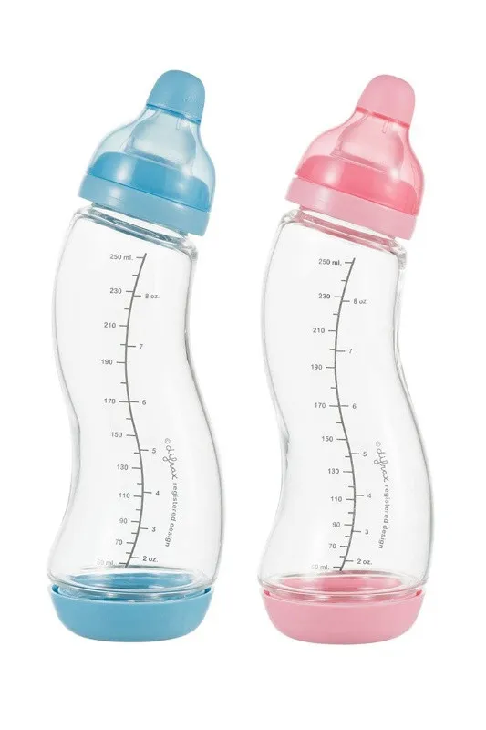 Biberon din sticla ergonomic S- Difrax 250 ml - Imaginea 1