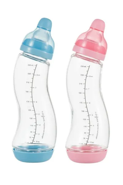 Biberon din sticla ergonomic S- Difrax 250 ml - Imaginea 1