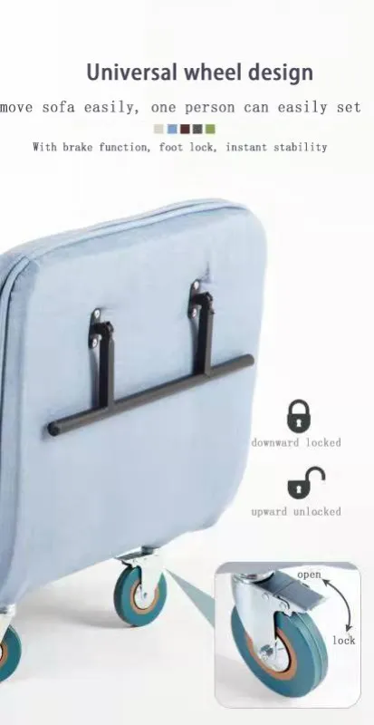 Canapea extensibila rabatabila moderna cu roti Canapea extensibila pliabila cu depozitare - Imaginea 6