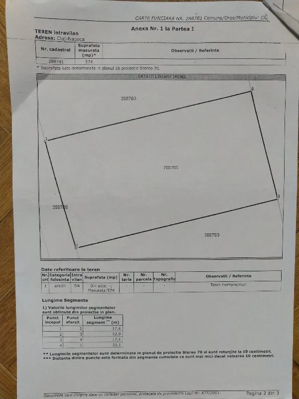 Vand teren intravilan Cluj Zona Borhanci Suprafata 1290 MP ( 2 parcele de 645 MP) - Imaginea 2