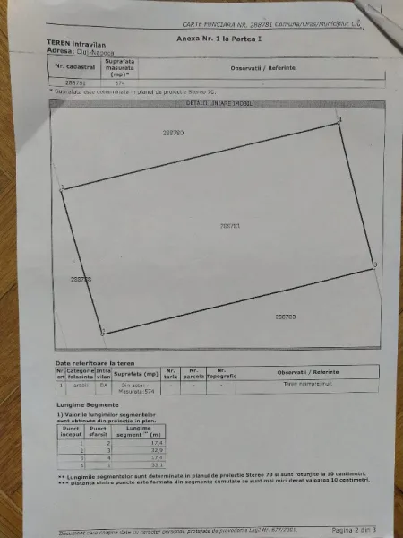 Vand teren intravilan Cluj Zona Borhanci Suprafata 1290 MP ( 2 parcele de 645 MP) - Imaginea 2
