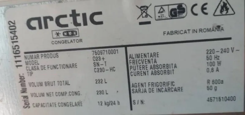Congelator, lada frigorifica arctic 230 l - de vanzare - Imaginea 3