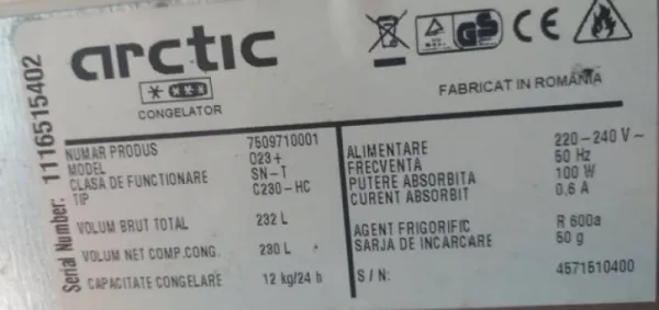 Congelator, lada frigorifica arctic 230 l - de vanzare - Imaginea 3