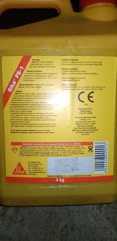 Vand aditiv anti- inghet SIKA FS- 1 la bidon de 4 kg - Imaginea 2