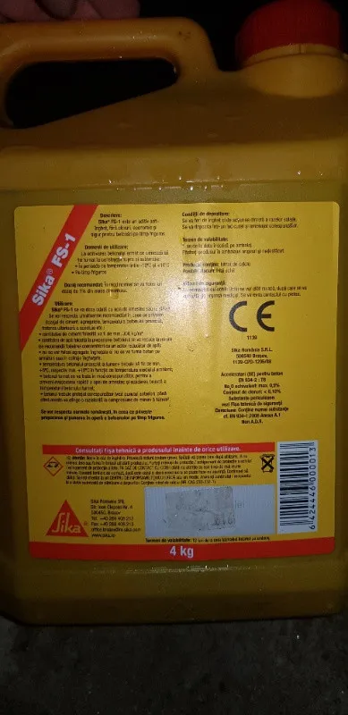 Vand aditiv anti- inghet SIKA FS- 1 la bidon de 4 kg - Imaginea 3