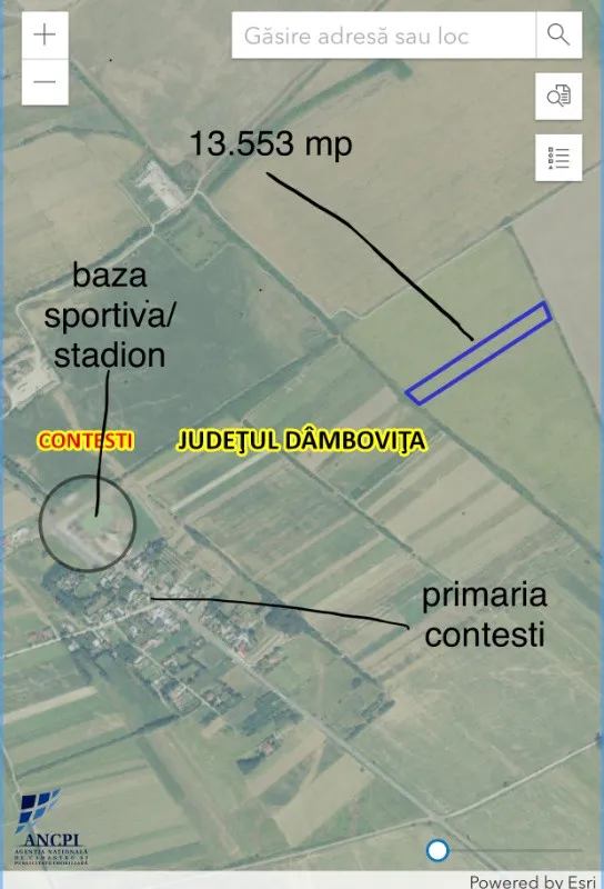se vinde teren extravilan ( arabil) in Dambovita- 1, 3553 ha - Imaginea 1