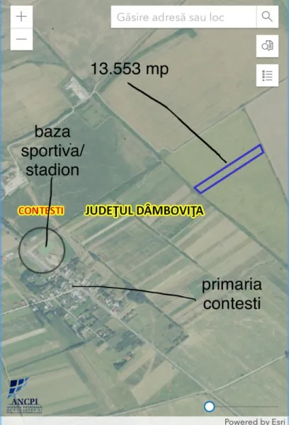 se vinde teren extravilan ( arabil) in Dambovita- 1, 3553 ha - Imaginea 1