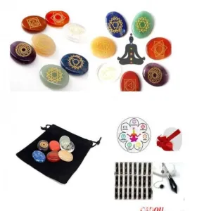 Set 7 chakre din cristale + cadou placa divinatie chakre
