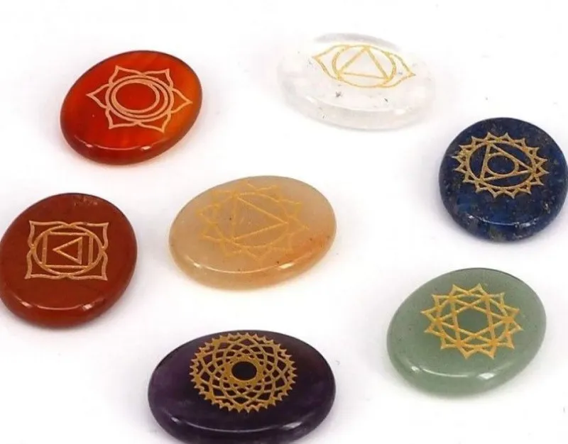 Set 7 chakre din cristale + cadou placa divinatie chakre - Imaginea 3