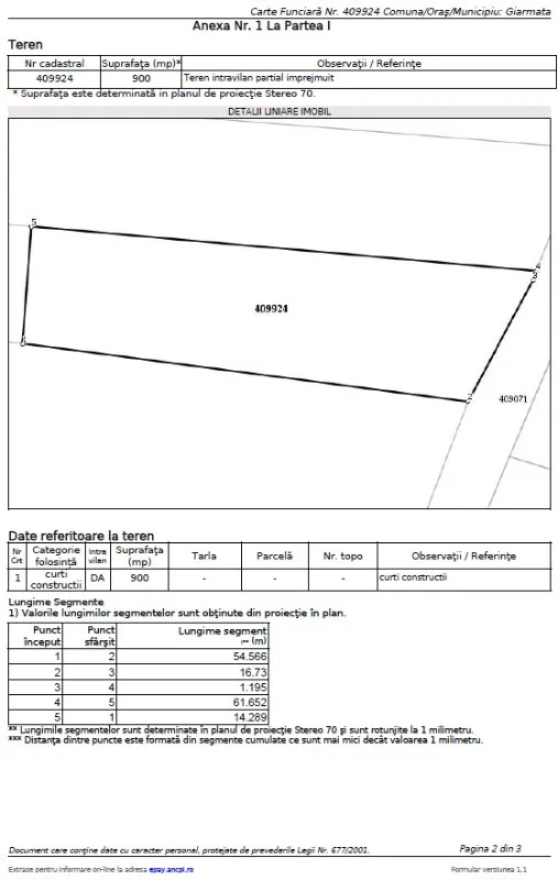Proprietar vand teren intravilan. 900 m2 Giarmata Mare - Timis - Imaginea 1