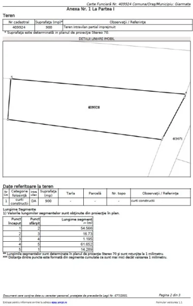 Proprietar vand teren intravilan. 900 m2 Giarmata Mare - Timis - Imaginea 1