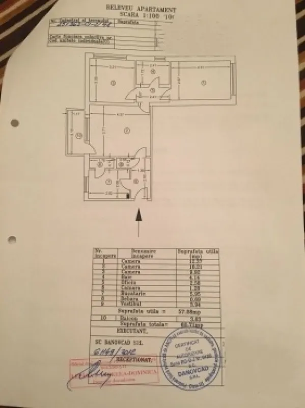 Inchiriez apartament 3 camere, semidecomandat, 61mp, Calea Grivitei, 3. 300ron - Imaginea 1