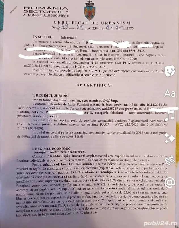 Teren Constructii intravilan de 203 mp, in sos. Chitila - Imaginea 2