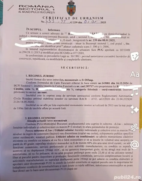 Teren Constructii intravilan de 203 mp, in sos. Chitila - Imaginea 2