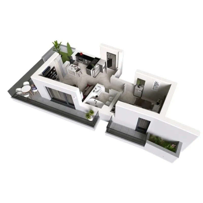 Apartament 2 camere decomandat, 44mp, Mamaia, zona Aqua Magic, 107. 000euro - Imaginea 1