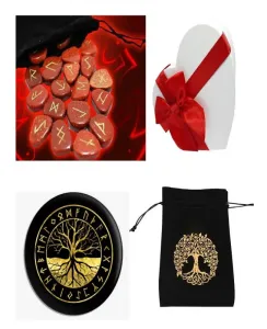 rune set  ametist. cuart roz. carneol. jasp rosu+ placa divinatie cadou