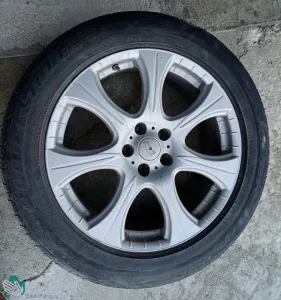 Set jante aliaj/ aluminiu, marca com 4 wheels  anvelope de vara, 235- 55- R19 - 101W, dimensiunea intre prezoane 5 x 114. 3, Jul