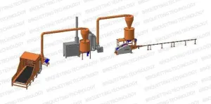 Linie brichetat brichete 400- 500 kg/ ora din paie