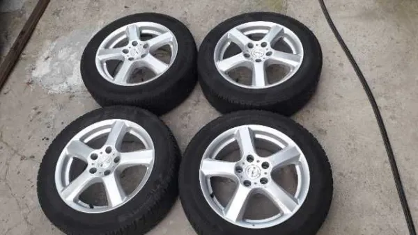 Vand 4 Jante Aluminiu + 4 Cauciucuri 205/ 55R16 in 5 Frezoane pentru VW & AUDi recent aduse din Germania - Imaginea 1