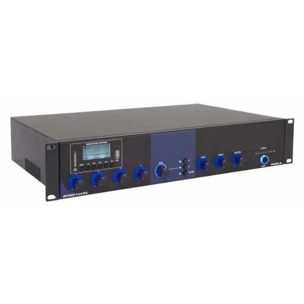 Amplificator profesional cu mixer audio si player multimedia  pentru sonorizare si public address - Imaginea 1