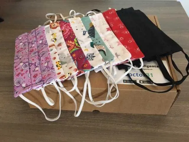 Masca faciala din 2 straturi de bumbac 100% . Hand made adulti / copii - Imaginea 4