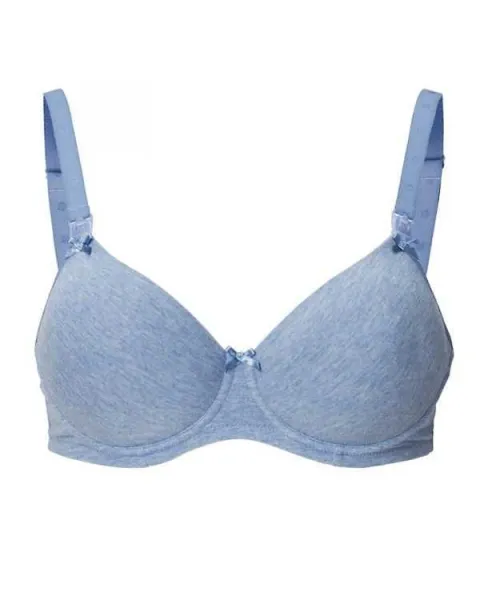 Sutien alaptare bumbac albastru Melange - Imaginea 1