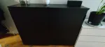 GALANT Corp cu usi glisante, furnir frasin vopsit negru, IKEA,  160x120 cm x 1 bucata - Miniatura 1
