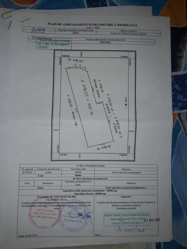 DE VANZARE TEREN AGRICOL IN JUDETUL CONSTANTA, ZONA PESTERA( 14 HECTARE) - Imaginea 1