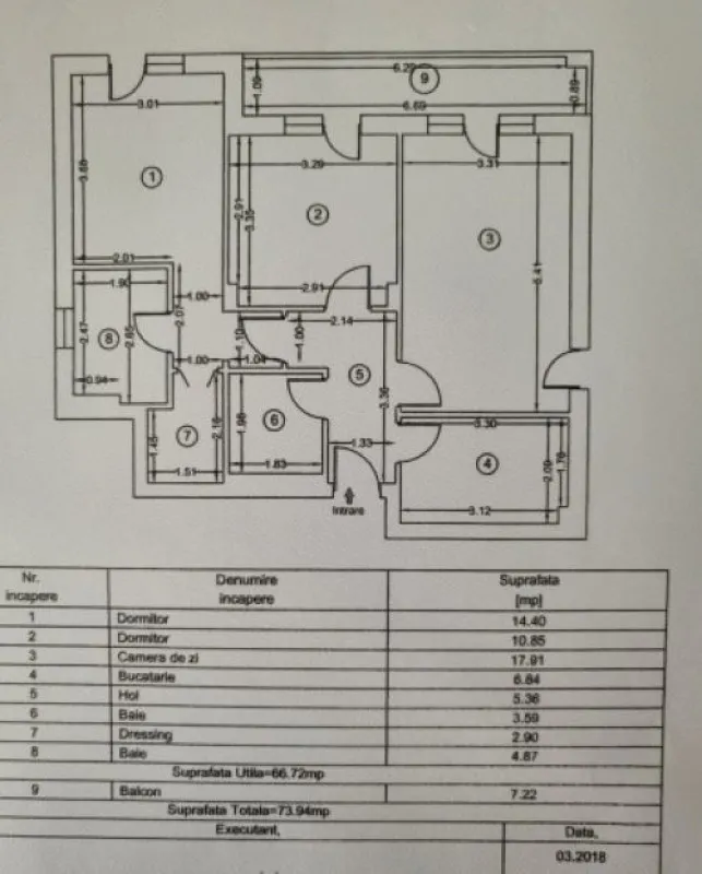 Apartament 3 camere decomandat, 67 mp, Pipera, Cosmopolis, complet mobilat si utilat 135. 000euro - Imaginea 12