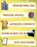 infiintari firme, autorizatii, contracte, traduceri, acte diverse, revisal, dosare persona - Miniatura 3