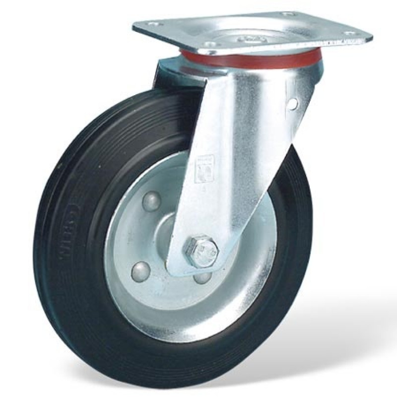 Rola pivotanta cu cauciuc plin standard