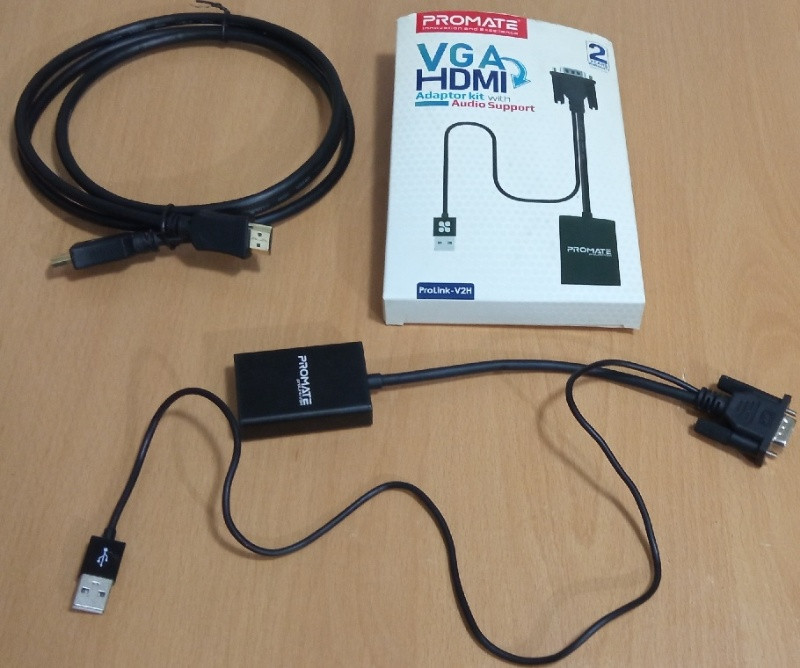 vand adaptor convertor de la vga la hdmi promate cu port usb pentru alimentare si semnal audio 1