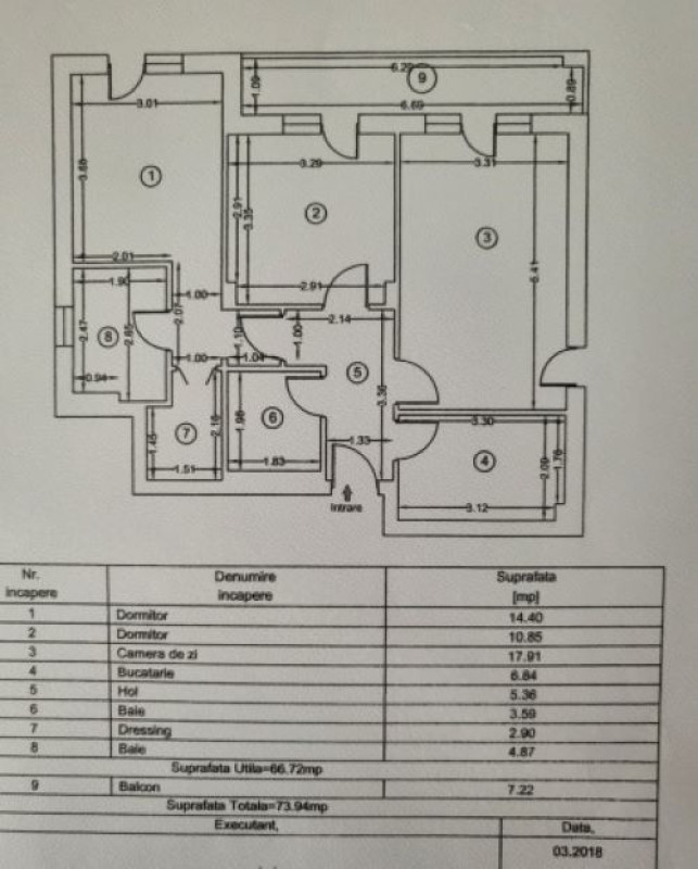 apartament 3 camere decomandat, 67 mp, pipera, cosmopolis, complet mobilat si utilat 135. 000euro 12