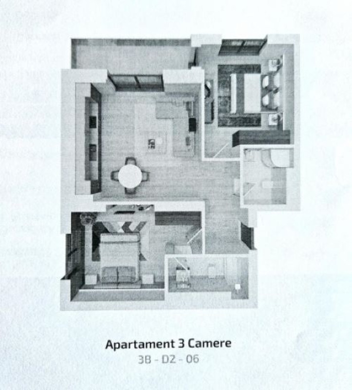 apartament 3 camere, decomandat, 77mp, pipera, cortina north, 189. 000euro 2