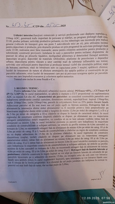 teren constructii intravilan de 203 mp, in sos. chitila 3
