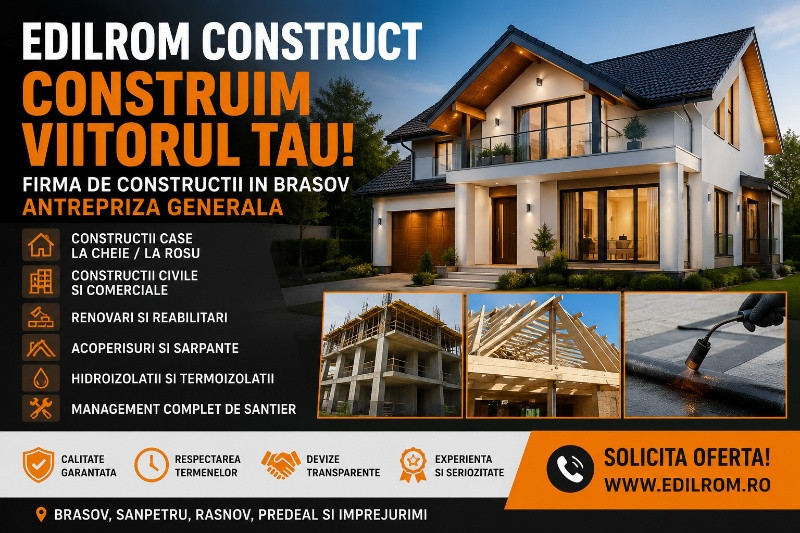 Firma Constructii Brasov - Constructii Case la Cheie, Case la Rosu, Renovari si Antrepriza Generala