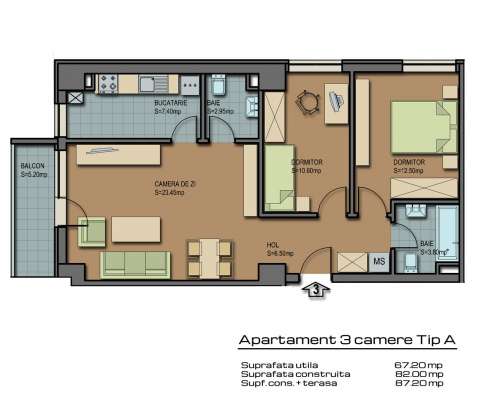 apartament 3 camere tip a barcelona residence 1