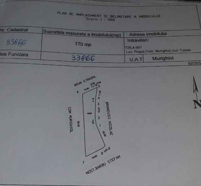 vanzare teren intravilan si extravilan in sat plopul, com. murighiol 3