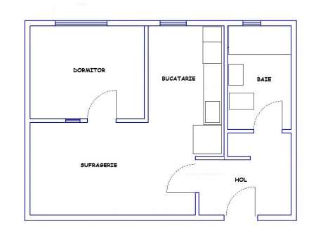 inchiriez apartament 2 camere - open space, zona billa 7