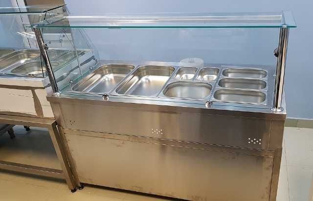 vitrina inox calda 4 gn1/ 1 ( bain marie) pe suport 2