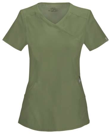 Halat medical antimicrobian Mock Wrap in Olive