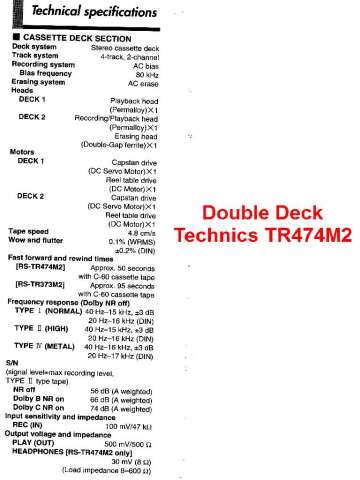 dublu deck technics tr474m2 3